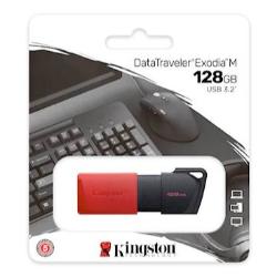 USB ključ Kingston 128GB DT, Exodia M, 3.2 Gen1, črno rdeč, drsni priključek