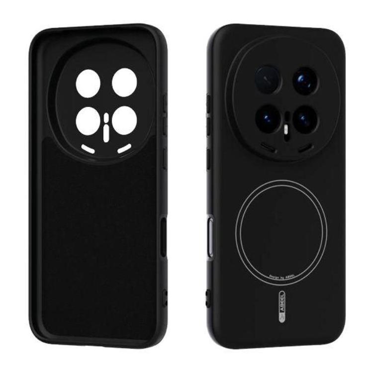 Gumiran črn magnetni TPU ovitek za Honor Magic8 Pro z vgrajenim magnetnim obročem za brezžično polnjenje