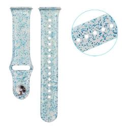 Gumiran pašček 22 mm, modro prosojen z bleščicami, za pametno uro_1