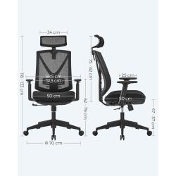 Pisarniški stol Songmics OBN61BKV1, črn