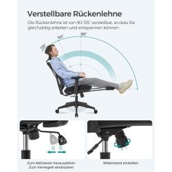 Pisarniški stol Songmics OBN61BKV1, črn