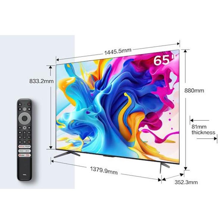 Televizor TCL 65C645 4K Ultra HD, QLED, Smart TV, diagonala 165 cm