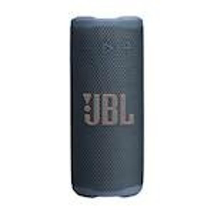 Zvočnik: Prenosni Bluetooth zvočnik JBL Grip, temno modre barve, robustna teksturirana zasnova za uporabo na poti.