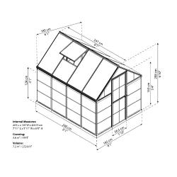 Rastlinjak Palram Hybrid, Tip: 6x8_6