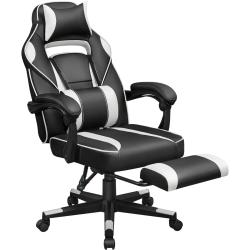 Gaming stol Songmics OBG73BW, črno-bel