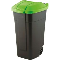 Smetnjak Curver 110l l, dvokolesni, črn/zelen pokrov