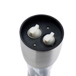 Zgornji del Cheffino mlinčka Ardea z dvojnim mehanizmom za mletje soli in popra.