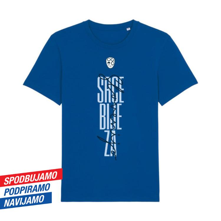 Majica NZS Srce bije za Slovenijo, moška, modra, velikost 2XL