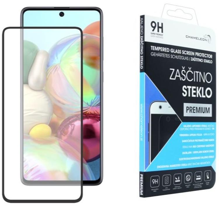 Samsung Galaxy A71, zaščitno steklo Premium, črno do roba (0,30)_1