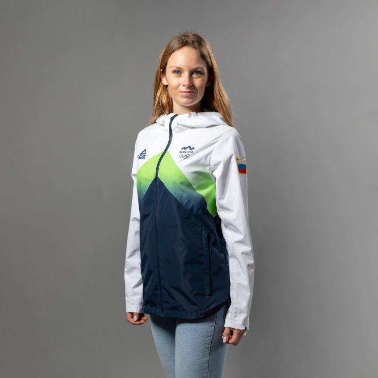 Ženska jakna s kapuco Peak ZFA4206, modro - bela, velikost XL