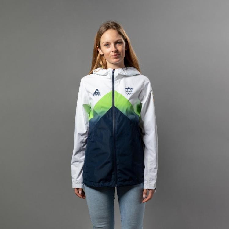 Ženska jakna s kapuco Peak ZFA4206, modro - bela, velikost XL