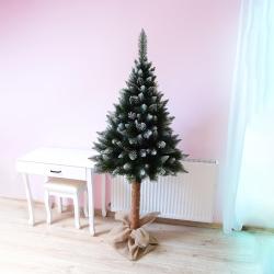 Božično novoletna smrekica-jelka, moderen izgled, višina 180 cm, lesen podstavek_3