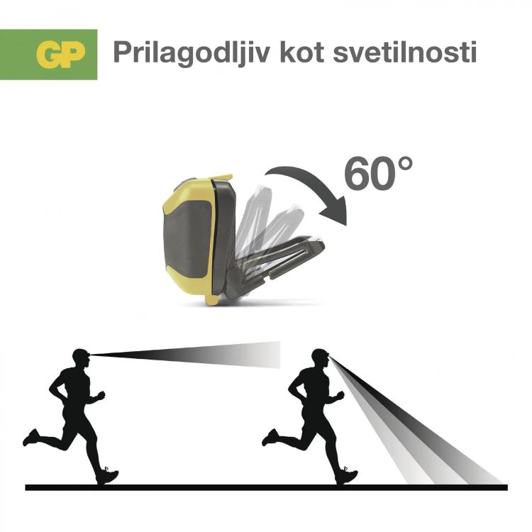 Naglavna LED svetilka GP Discovery CH46, 300 lm