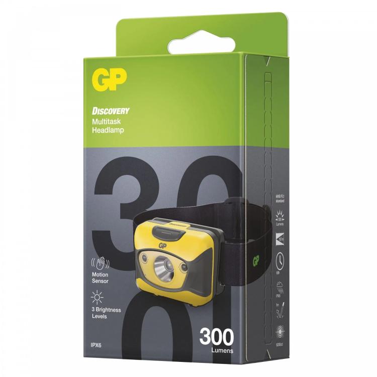 Naglavna LED svetilka GP Discovery CH46, 300 lm