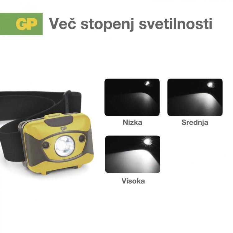 Naglavna LED svetilka GP Discovery CH46, 300 lm