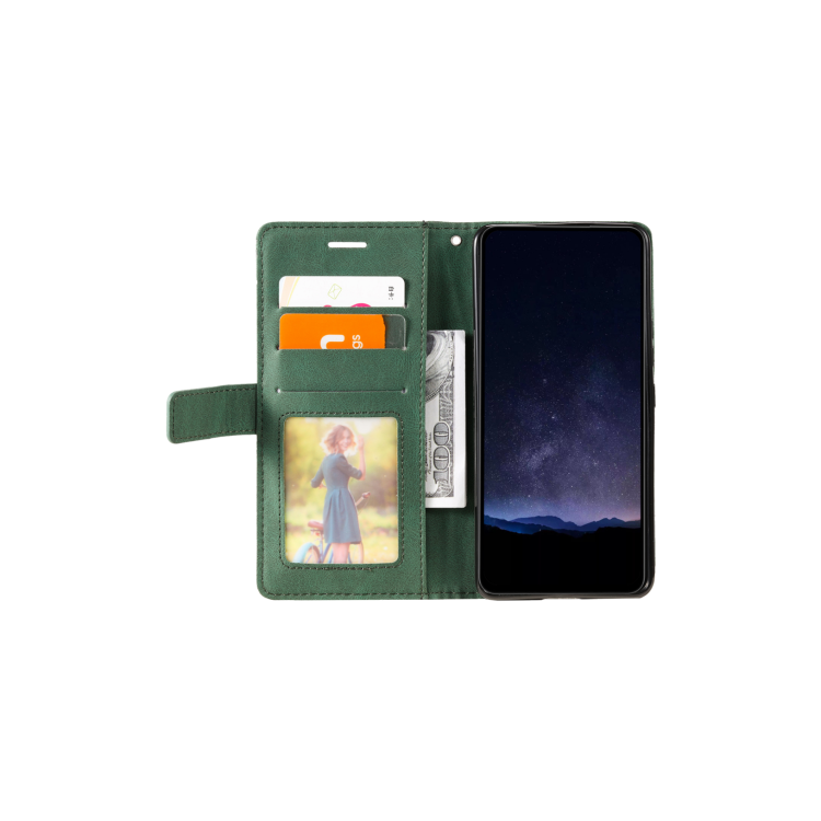 Preklopna torbica (WLGO-Lines) za Samsung Galaxy S24 Fe, zelen