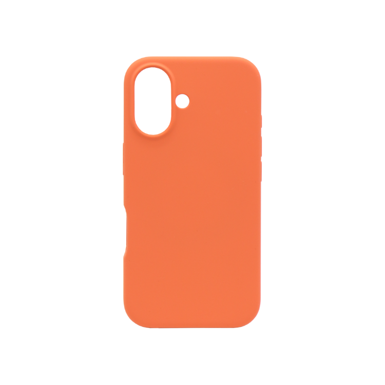 Silikonski oranžen ovitek za Apple iPhone 17 z mehkim (soft touch) zaključkom in natančnim izrezom za kamero