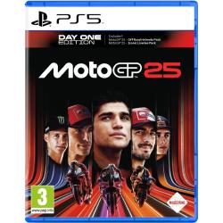MotoGP 25 Day One Edition za PS5, uradna naslovnica z dirkači MotoGP, motocikli in bonus vsebino ob izidu.
