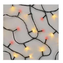 Božična veriga nihajoča, 120 LED, 12 m, zunanja in notranja, vintage/rdeča