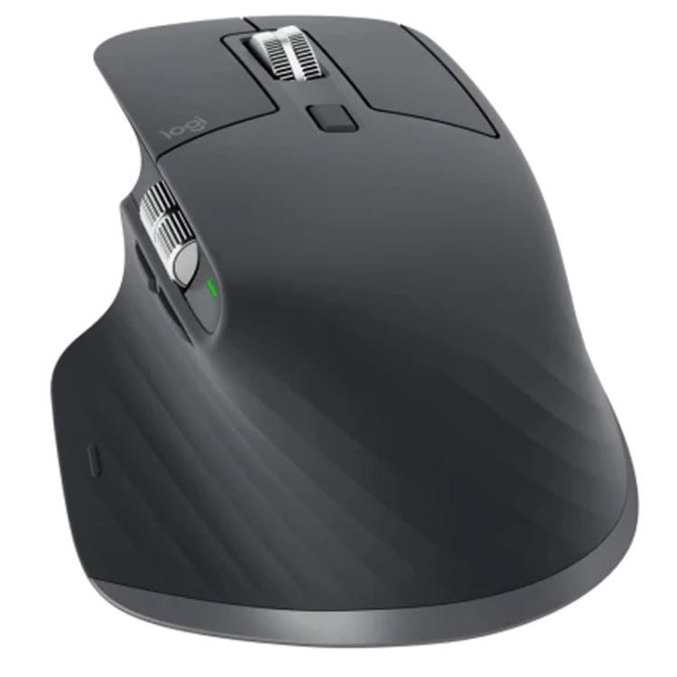 Logitech MX Master 3S z elektromagnetnim koleščkom MagSpeed, stranskim koleščkom za vodoravno drsenje in ergonomsko obliko za desničarje zagotavlja natančen nadzor ter učinkovito upravljanje dokumentov in preglednic.