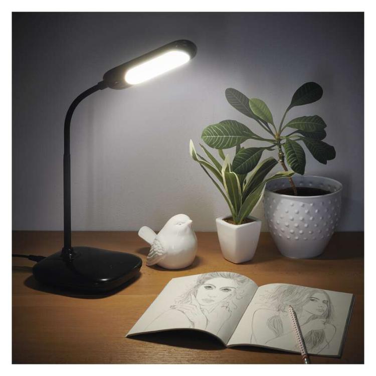 Namizna LED svetilka Emos Lily, 760 lm, črna