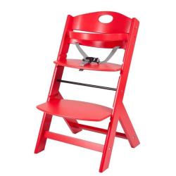 Leseni stolček za hranjenje, rdeč