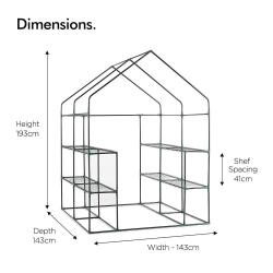 Rastlinjak VonHaus, 143 x 143 x 195 cm