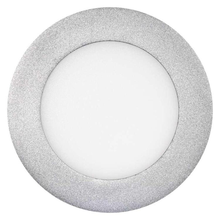 Nadometni LED panel Emos, okrogel, srebrn, 6W, nevtralno bela