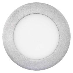 Nadometni LED panel Emos, okrogel, srebrn, 6W, nevtralno bela
