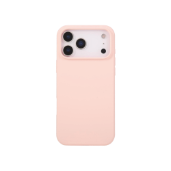 Silikonski roza ovitek za Apple iPhone 17 Pro z mehkim (soft touch) zaključkom in natančno oblikovanim izrezom za kamero