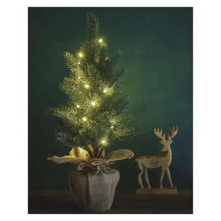 Božična LED jelka, 52 cm, 3x AA, notranja, topla bela