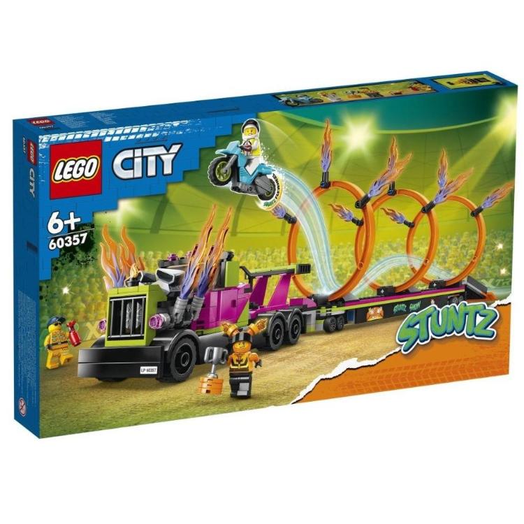 Lego City Tovornjak za akrobacije in izziv ognjenih obročev - 60357 