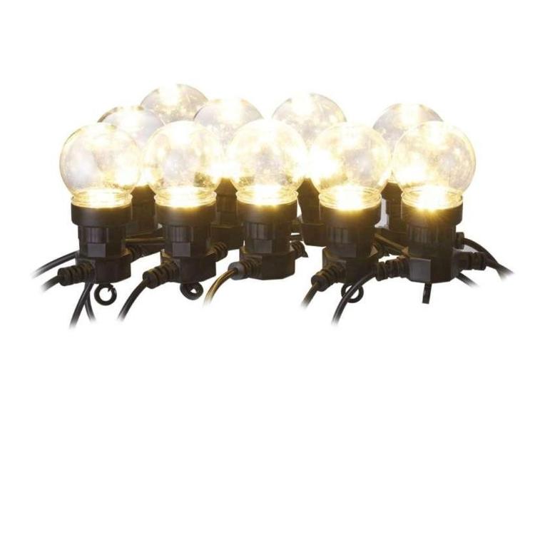 Svetlobna veriga 50 LED 10x party lučke prozorne, 5 m, zunanja in notranja