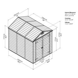 Vrtna hiška Palram SkyLight, 6 x 8, polnočno siva