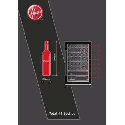 Vinska vitrina Hoover HWC 150 EELW/N, 41 stek., 84,5 cm, črna