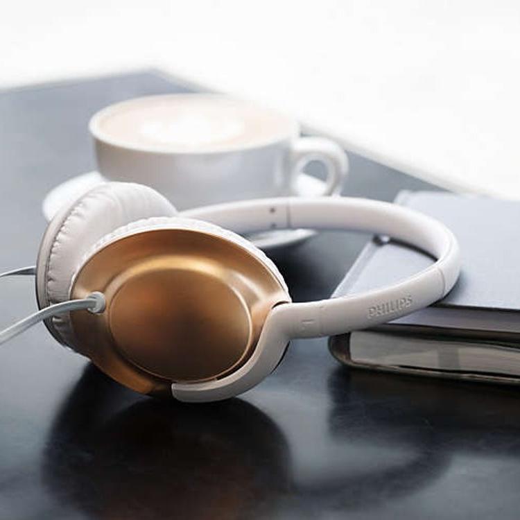 Naglavne slušalke Philips Flite SHL4805RG/00, biserno bela in rožnato zlata_4