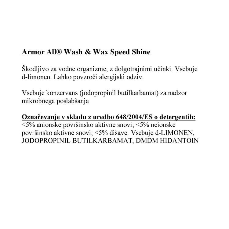 Avtošampon z voskom Armor All Wash & Wax Speed Shine, 1 L_2