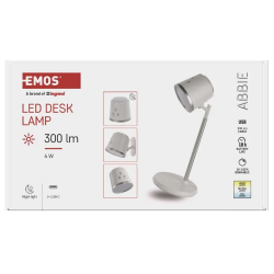 Namizna LED svetilka Emos ABBIE, polnilna, bela