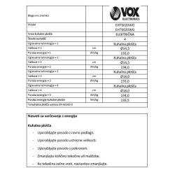 Električni štedilnik VOX EHT 5020 WG, 4x elektrika