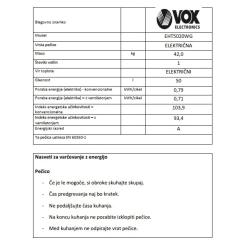 Električni štedilnik VOX EHT 5020 WG, 4x elektrika