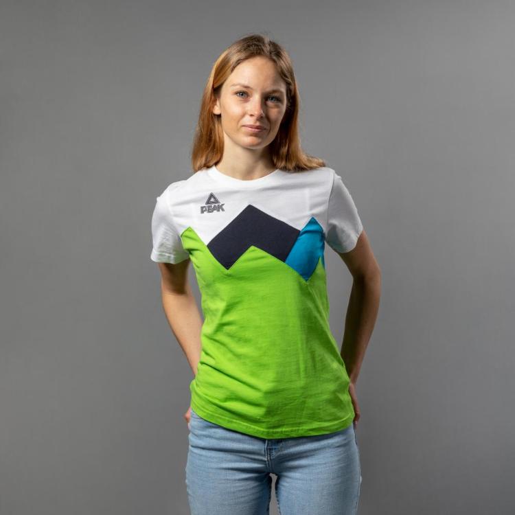 Ženska navijaška majica Peak SLW-31P, zeleno-bela, velikost XS