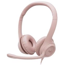 Slušalke z mikrofonom Logitech H390 USB, roza
