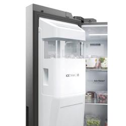 Ice Tank sistem za izdelavo in shranjevanje ledu v hladilniku Haier HSW59F18EIMM z integrirano posodo za ledene kocke, nameščeno na notranji strani vrat zamrzovalnega dela za priročen dostop do ledu in učinkovito izrabo prostora.