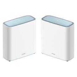 Komplet dveh D‑Link Eagle Pro AI Wi‑Fi 6 Mesh enot za razširitev brezžičnega omrežja po domu.