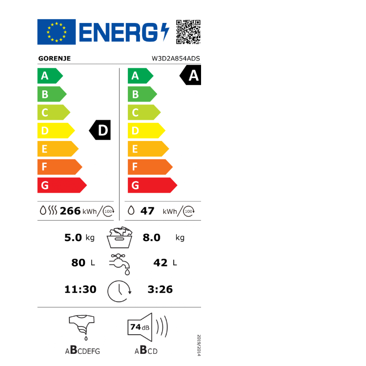 Pralno - sušilni stroj Gorenje W3D2A854ADS_8