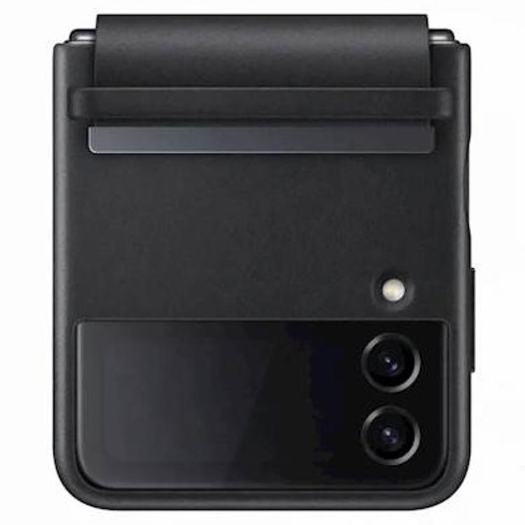 Originalni ovitek Samsung Galaxy Z FLIP4, usnjen, črna_1