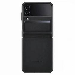 Originalni ovitek Samsung Galaxy Z FLIP4, usnjen, črna