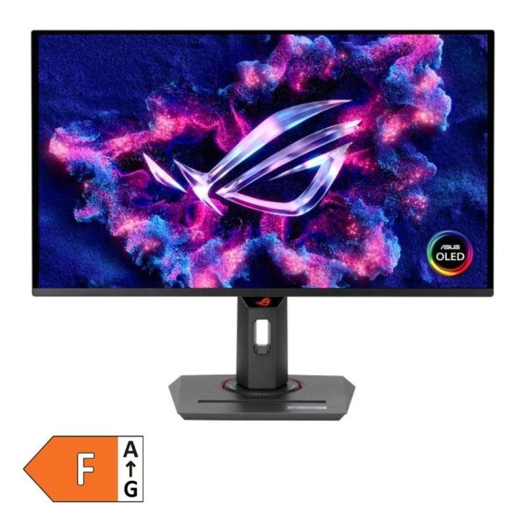 ASUS ROG Swift PG27UCDM, 27" OLED gaming monitor, 4K UHD zaslon, izjemno tanek okvir, premium ROG dizajn.