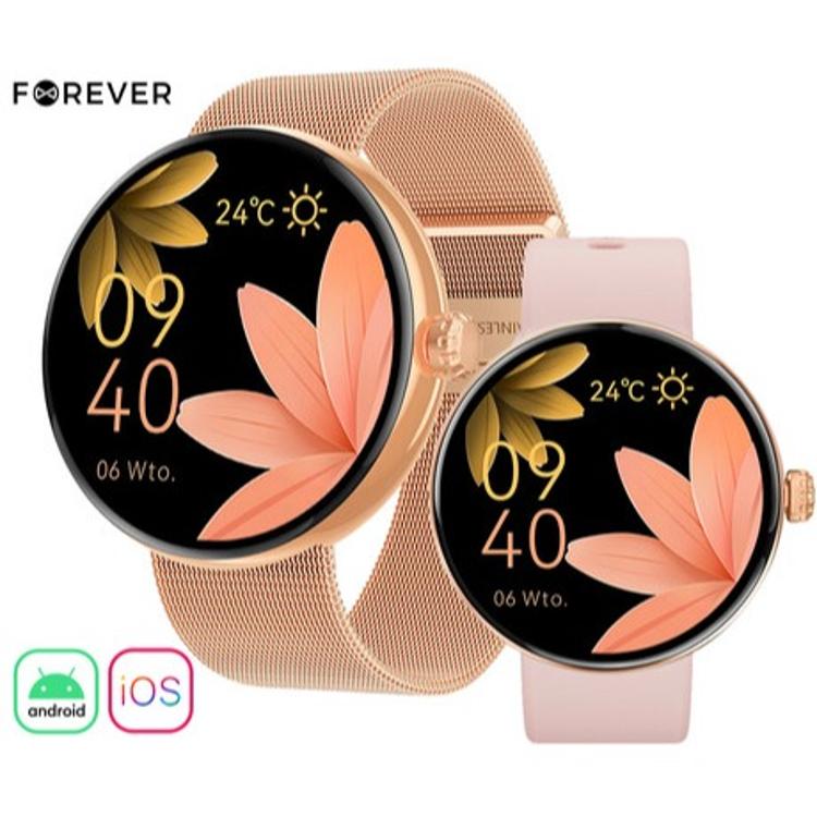 Pametna ura Forever ForeVive 5 SB-365, 1.3" AMOLED zaslon, IP68, rose gold