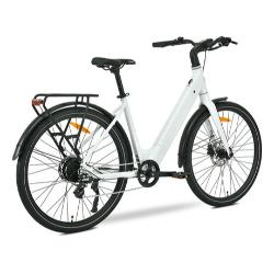 MS Energy Zoya e-kolo, belo, zadnji pogled, nizka rama, prtljažnik, blatniki, disk zavore.